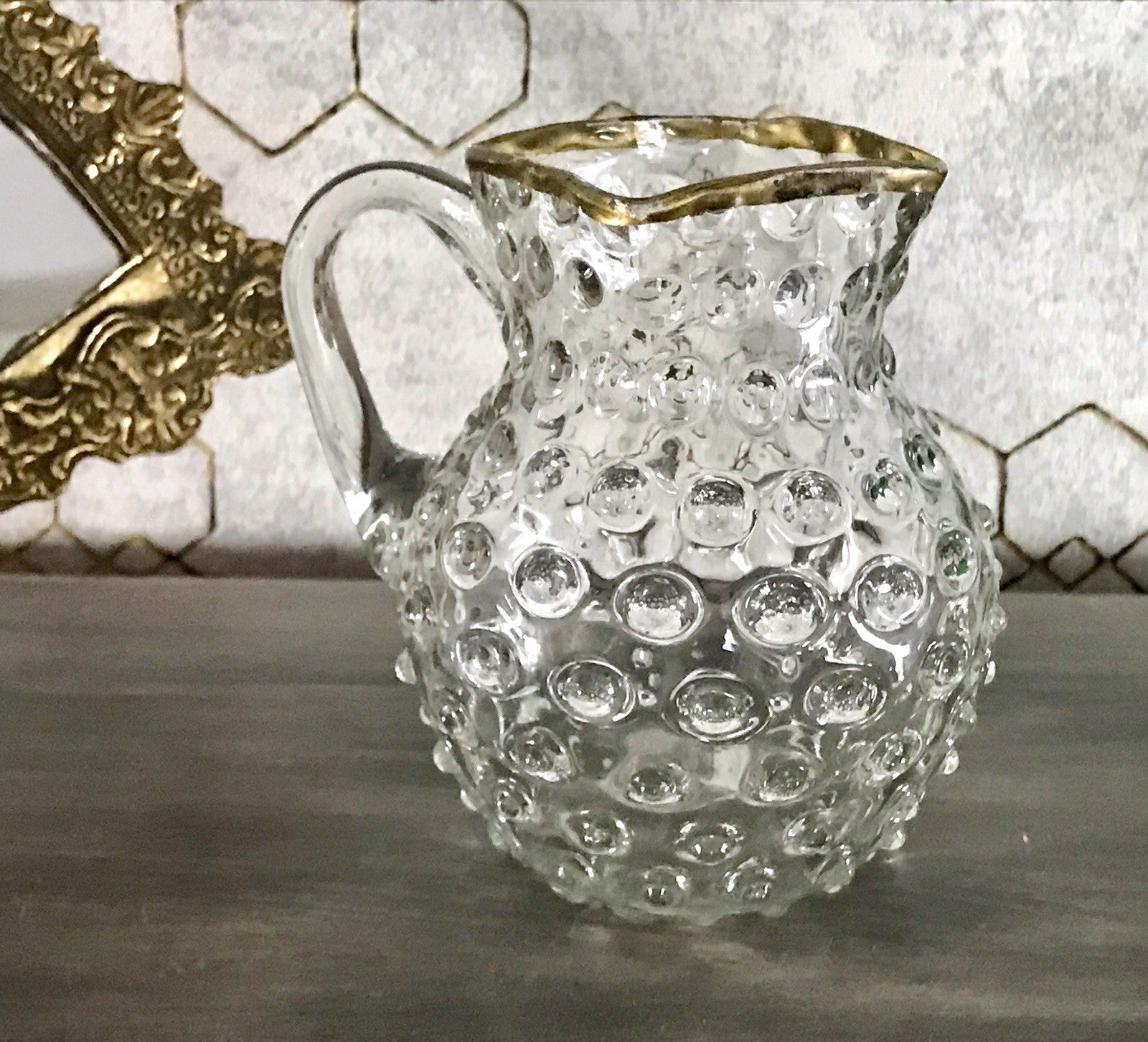 Anti Krug Glaskrug Kanne Karaffe Nuppen Abriss Zwar&Neugebauer Weißwasser 0,6 L