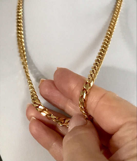 Vintage Halskette Amerik. Doublè gold SCHÖN Unisex Massiv