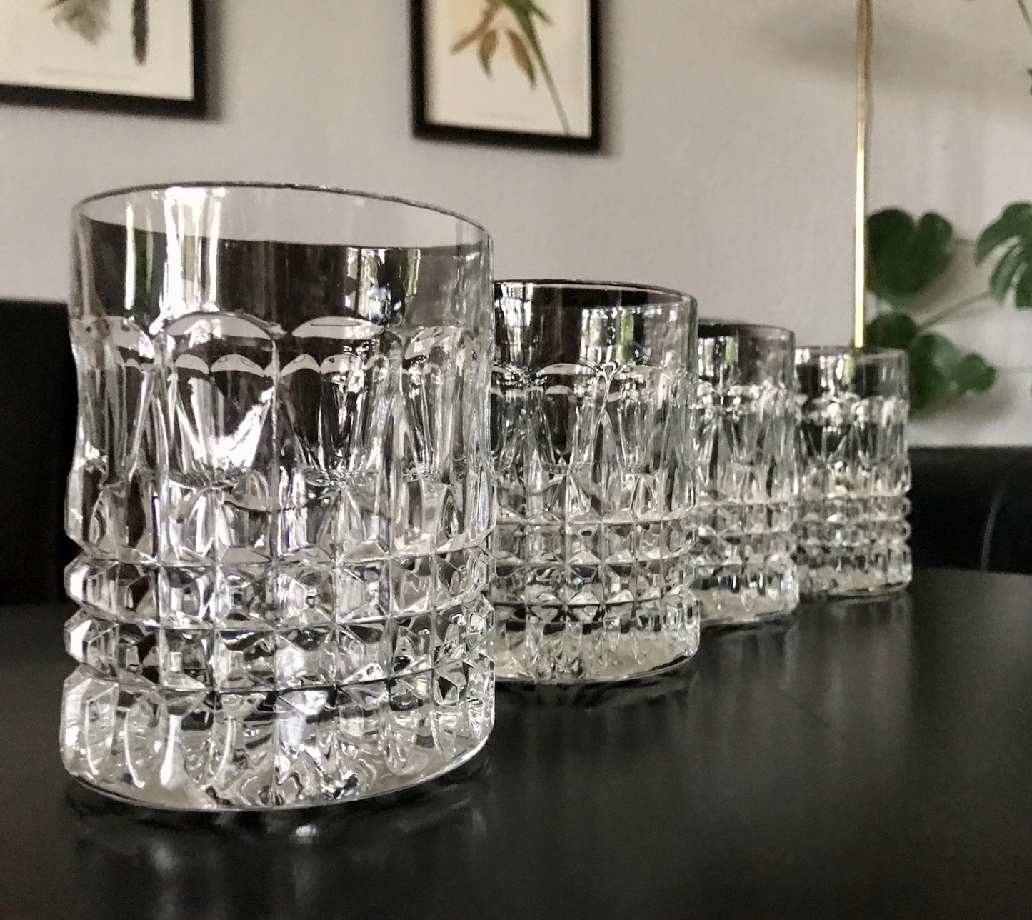 Vintage 4x edel Whisky Gläser  Tumbler Becher Kristallglas Nachtmann Edel