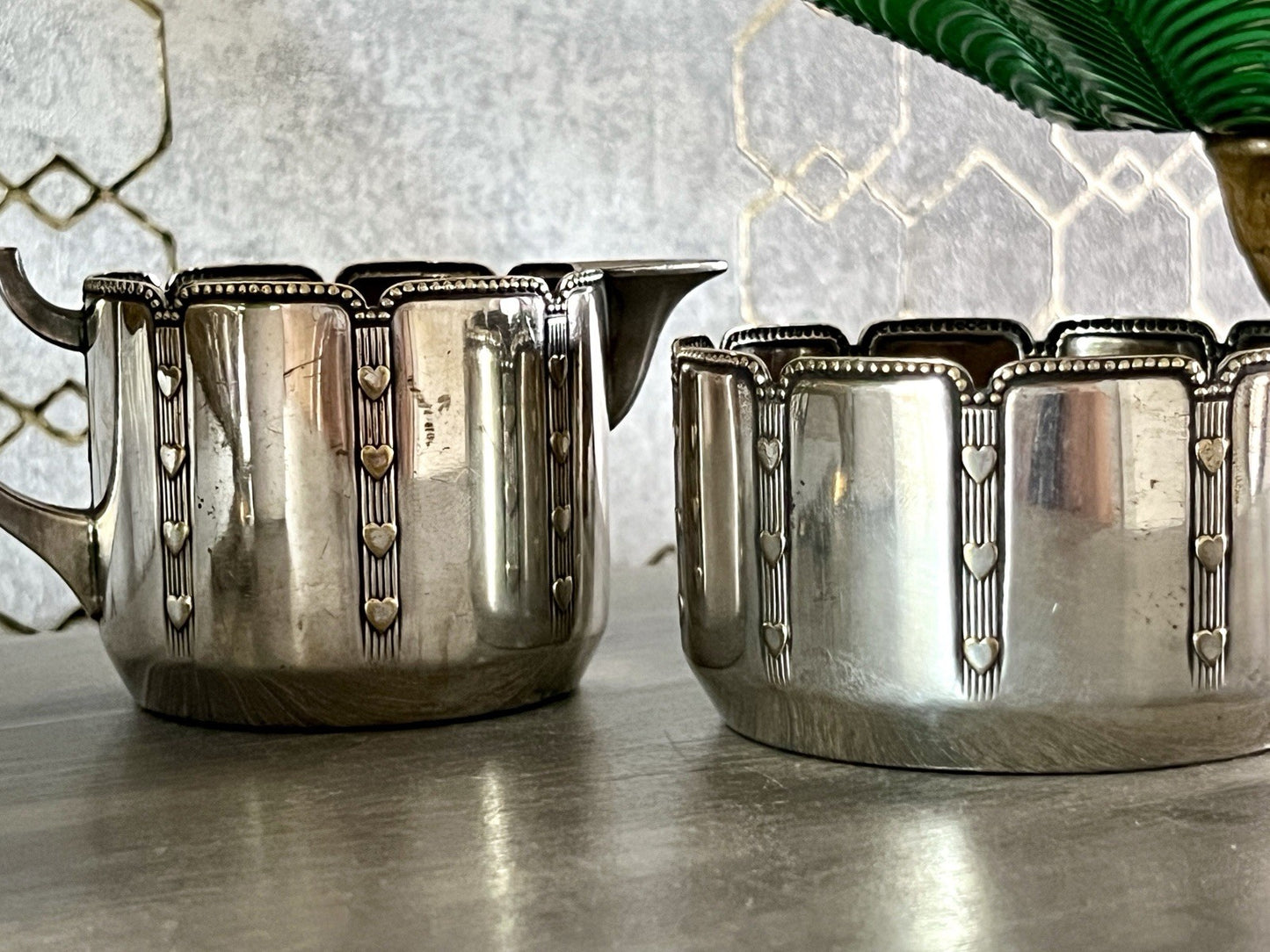 Antik WMF Jugendstil Kaffee Kernstück: Zuckerdose Rahmgießer