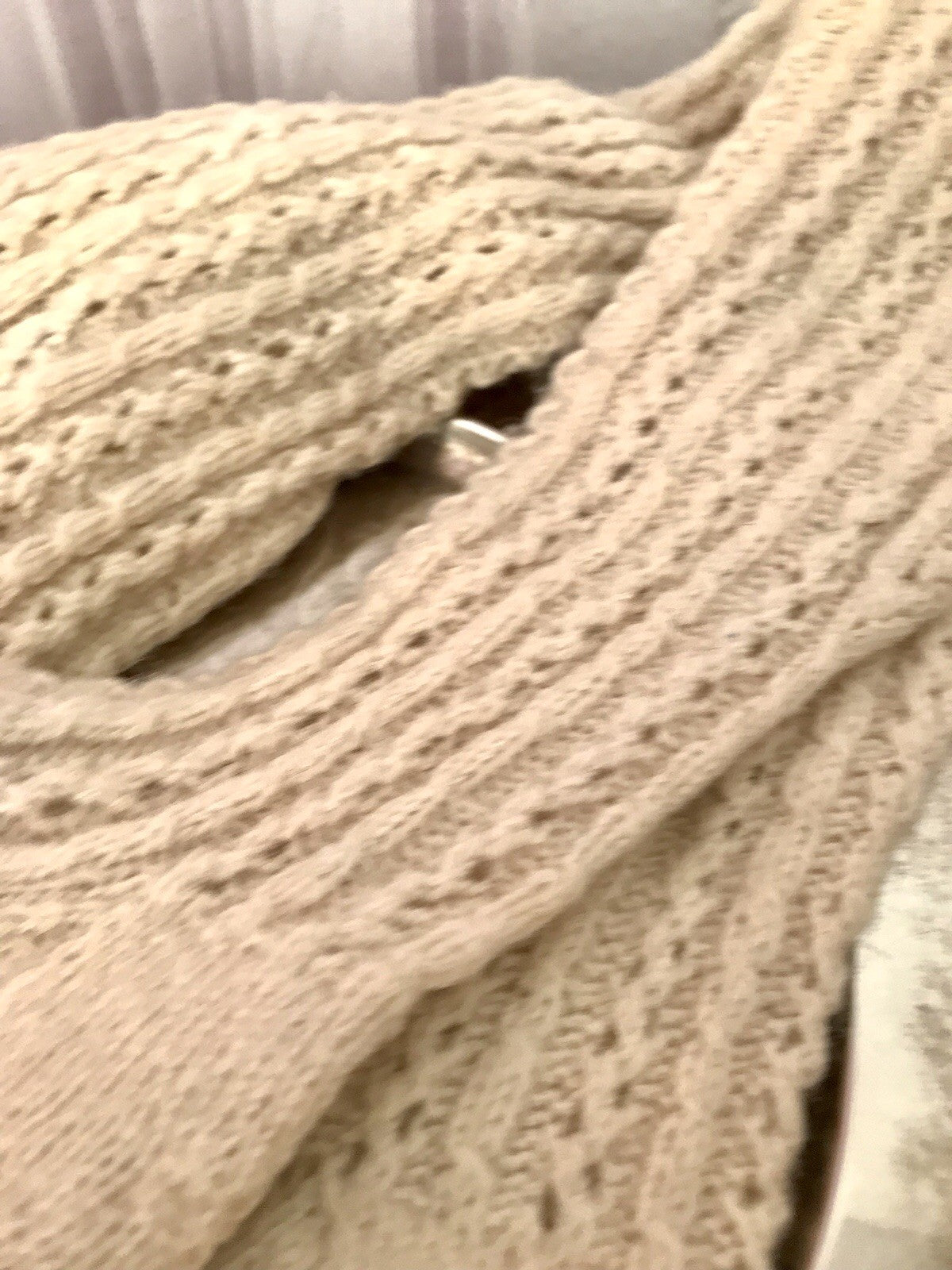 Antik Strümpfe Overkneestrümpfe Schaf-Wolle beige Trachten?