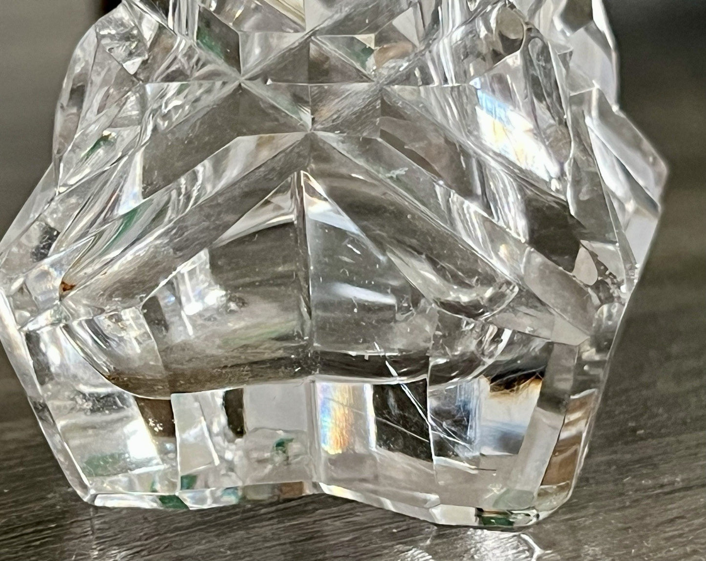 Antik 1x Flakon Parfüm kleine Glaskaraffe Schnitt Bleikristall Schliff