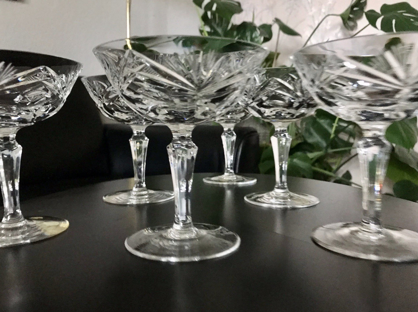 Vintage 6 Champagnerschalen Sektschalen Kristallglas Bleikristall Nachtmann