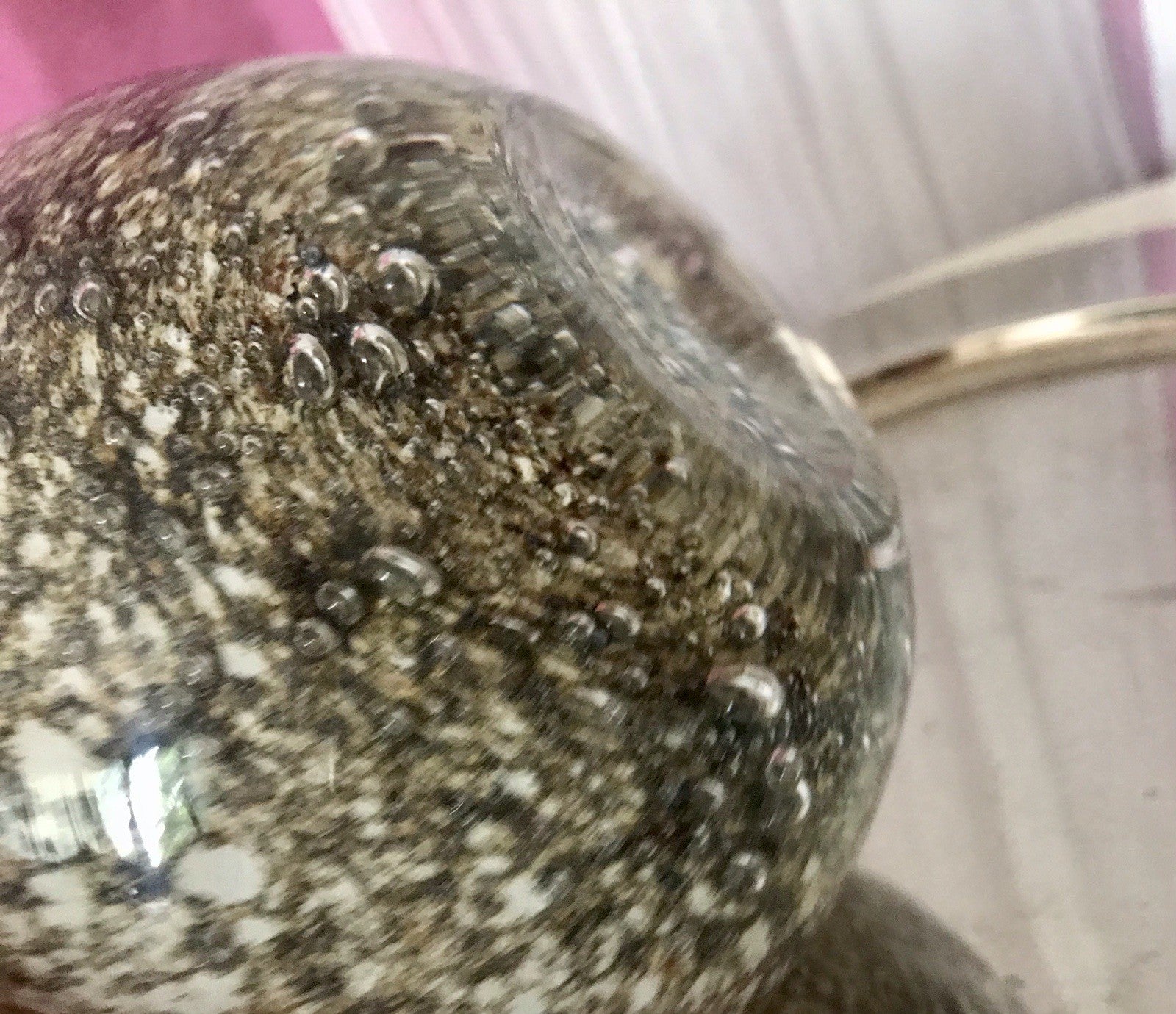 Murano 60er 70er Jahre Schale grau beige weiß So Schön! Schaum Luftblasen