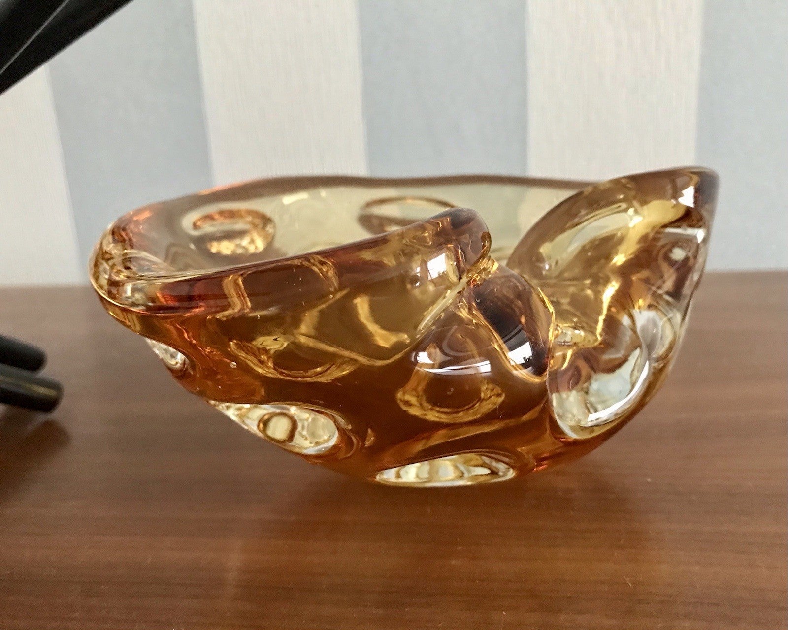 Murano 60er 70er Jahre Nieren Aschenbecher Schale Glas gelb Dubben So Schön!