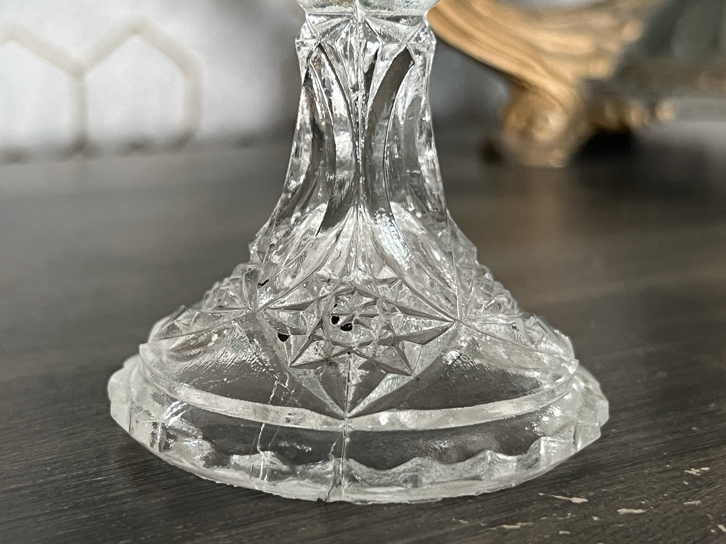 Antik Jugendstil Pressglas Glas Fußschale Schale Zuckerschale Brockwitz