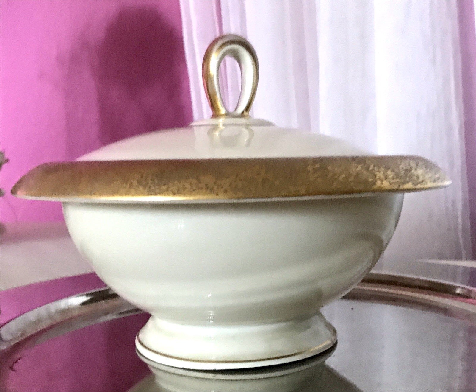 Antik Art Déco Porzellan Dose Deckeldose Schatulle Bonboniere Heinrich&Co 1930