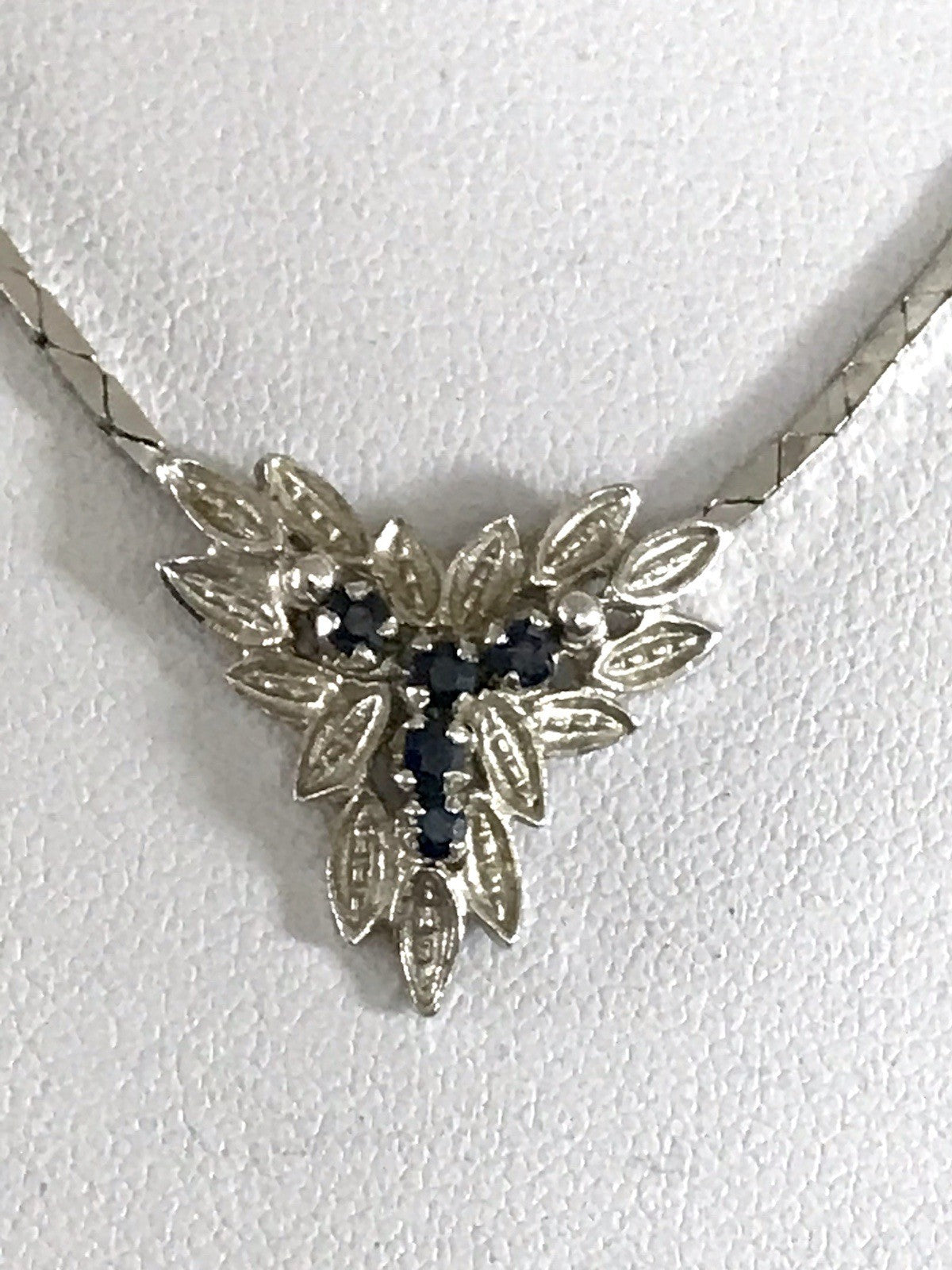 Antik Edel Art Déco 835 Silber Set Collier Halskette blaue Steine & Armband