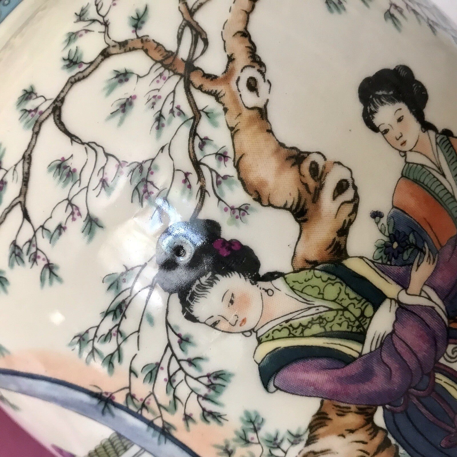 Alt Vintage Vase Bodenvase Japanisch mit Geishas Chinoiserie Design