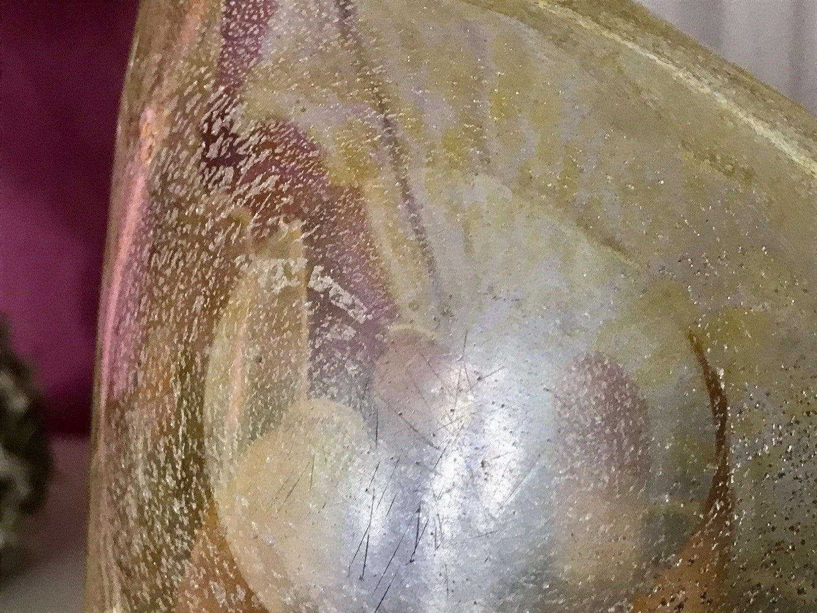 Murano 60er 70er Jahre Aschenbecher Schale Glas gelb So Schön! schillernd