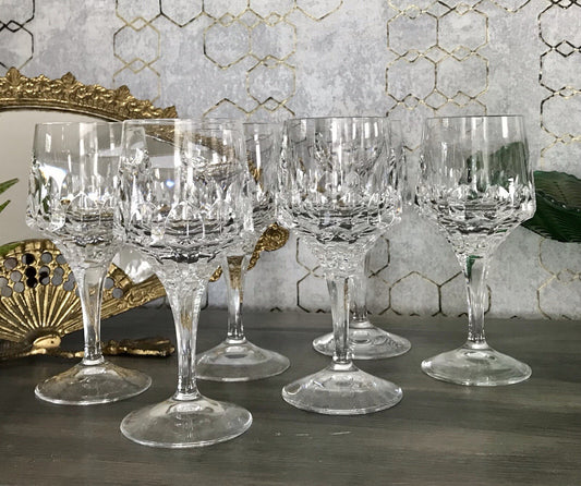Vintage Edel 6x Weingläser Gläser Kristallglas Peill & Putzler Bleikristall