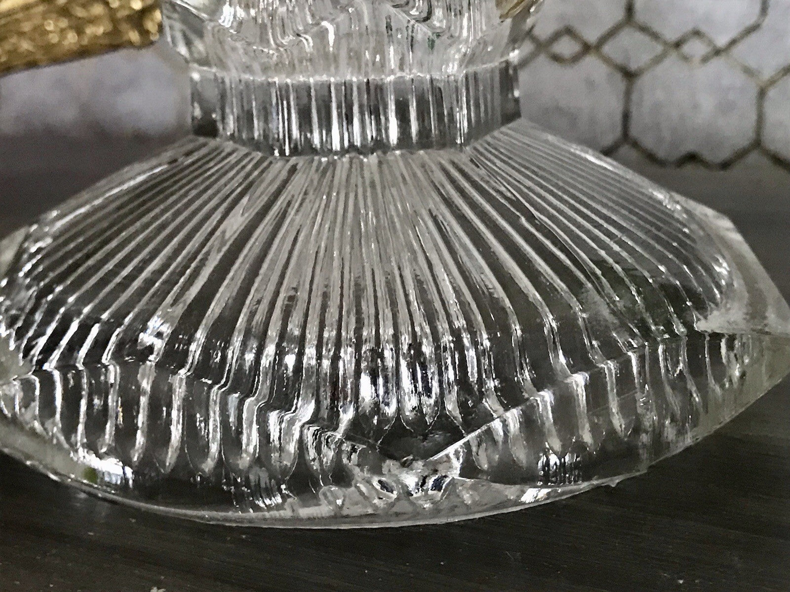 Antik Art Déco Pressglas Glas Schale Fußschale Tafelaufsatz Brockwitz Imperial