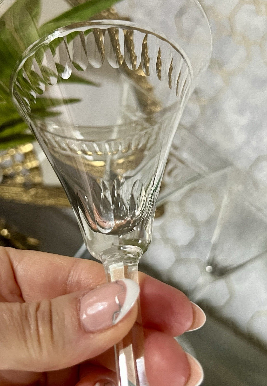 Antik Art Déco 4 Sektflöten Sekt Wein Gläser ?Weisswasser? Schliff