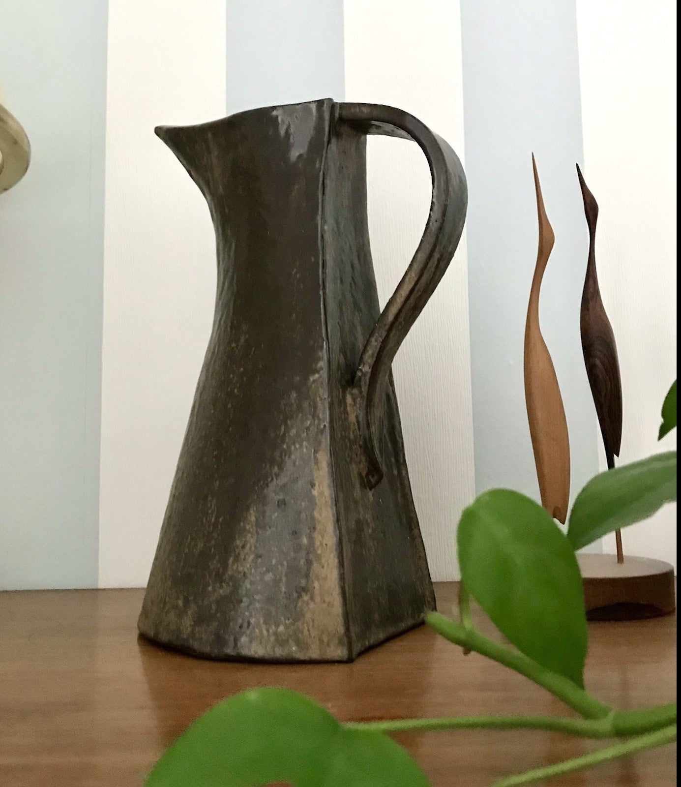 Vintage Designer Krug Kanne Steinzeug Studio Keramik signiert AH Kunstvoll