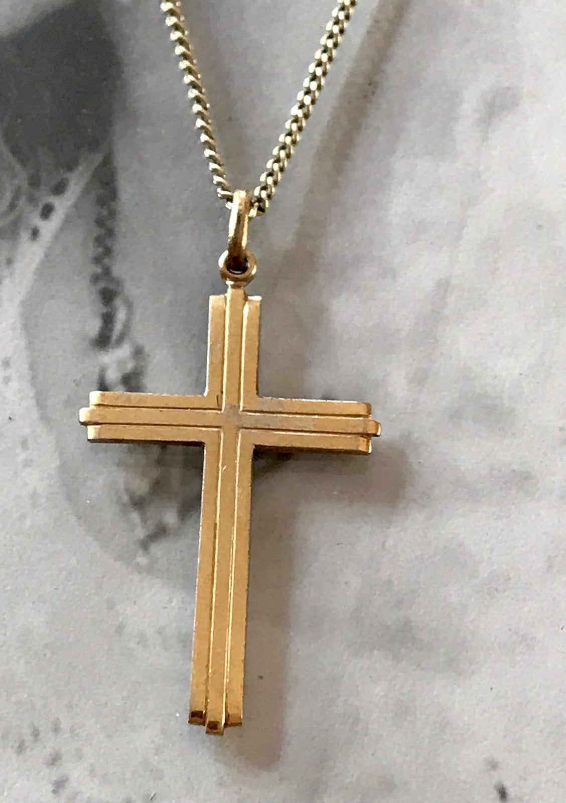 Antik? Vintage Kettenanhänger  Anhänger gold Amerikan Doublè Kreuz