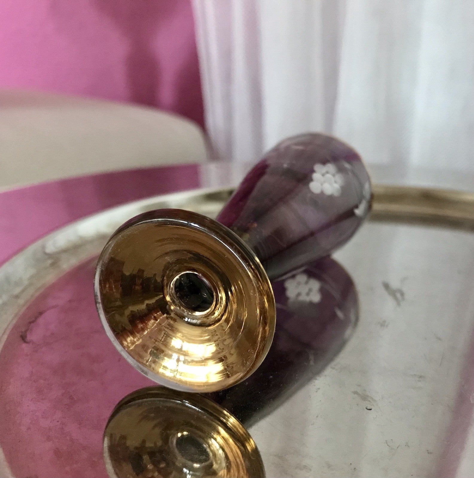 Antik Jugendstil Art Déco 5 Pinnchen Schnapsgläser Golddekor Gläser Schliff ROT
