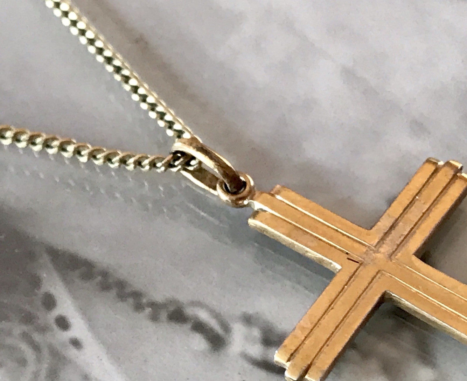 Antik? Vintage Kettenanhänger  Anhänger gold Amerikan Doublè Kreuz