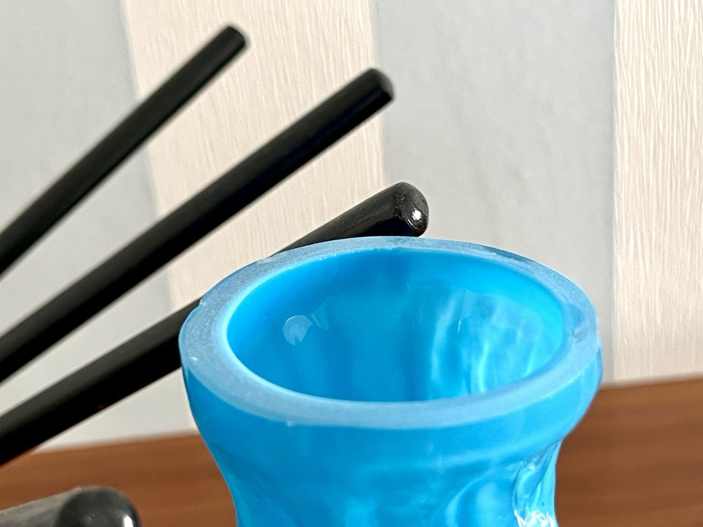 70er Jahre blau Glas Vase Blumenvase Glasvase Glas By Kurt Wokan Ingrid Hütte