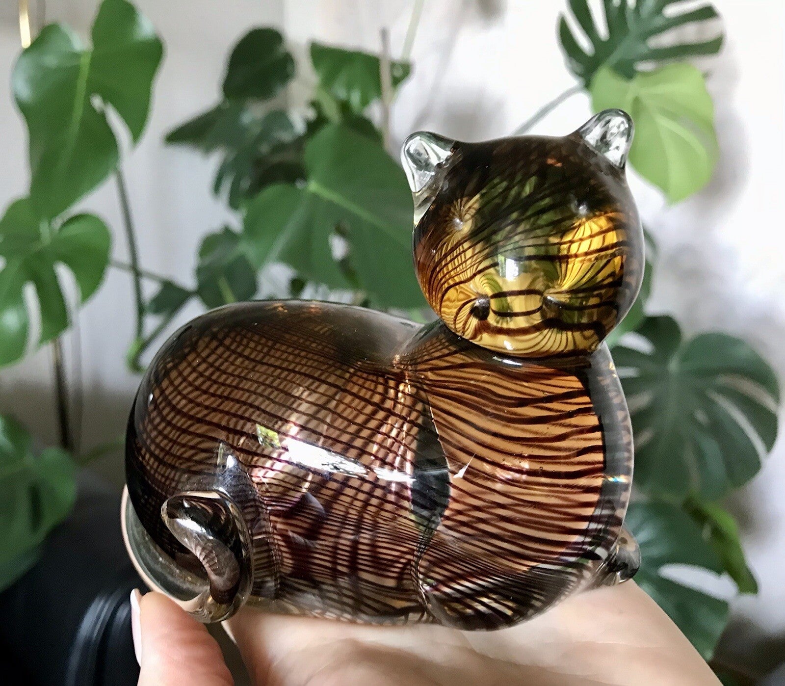 Vintage Murano? 60er Katze Figur Skulptur Briefbeschwerer Glas mundgeblasen