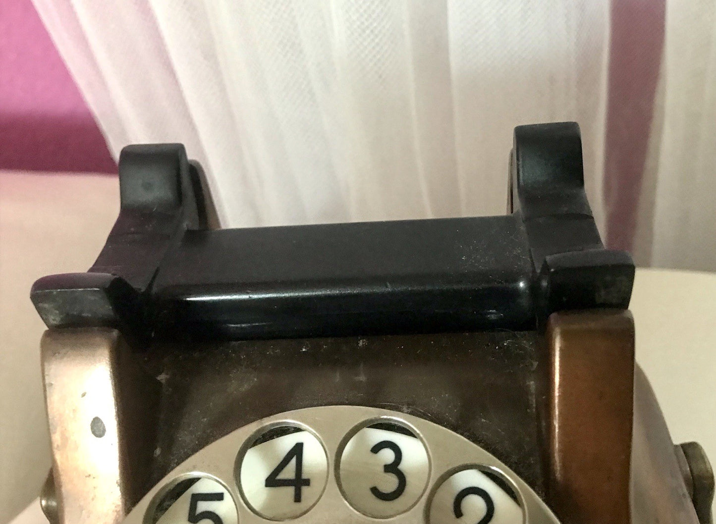 alt 50er beinahe antik FTR Bell Telefon Bakelit Kupfer sehr dekorativ schwer