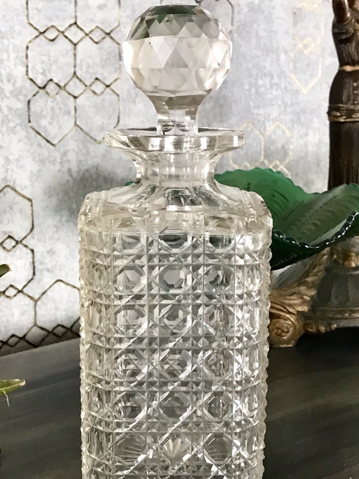 Antik ~1890 Baccarat 1x Glaskaraffe Karaffe Schnitt Bleikristall Edel! Dekanter