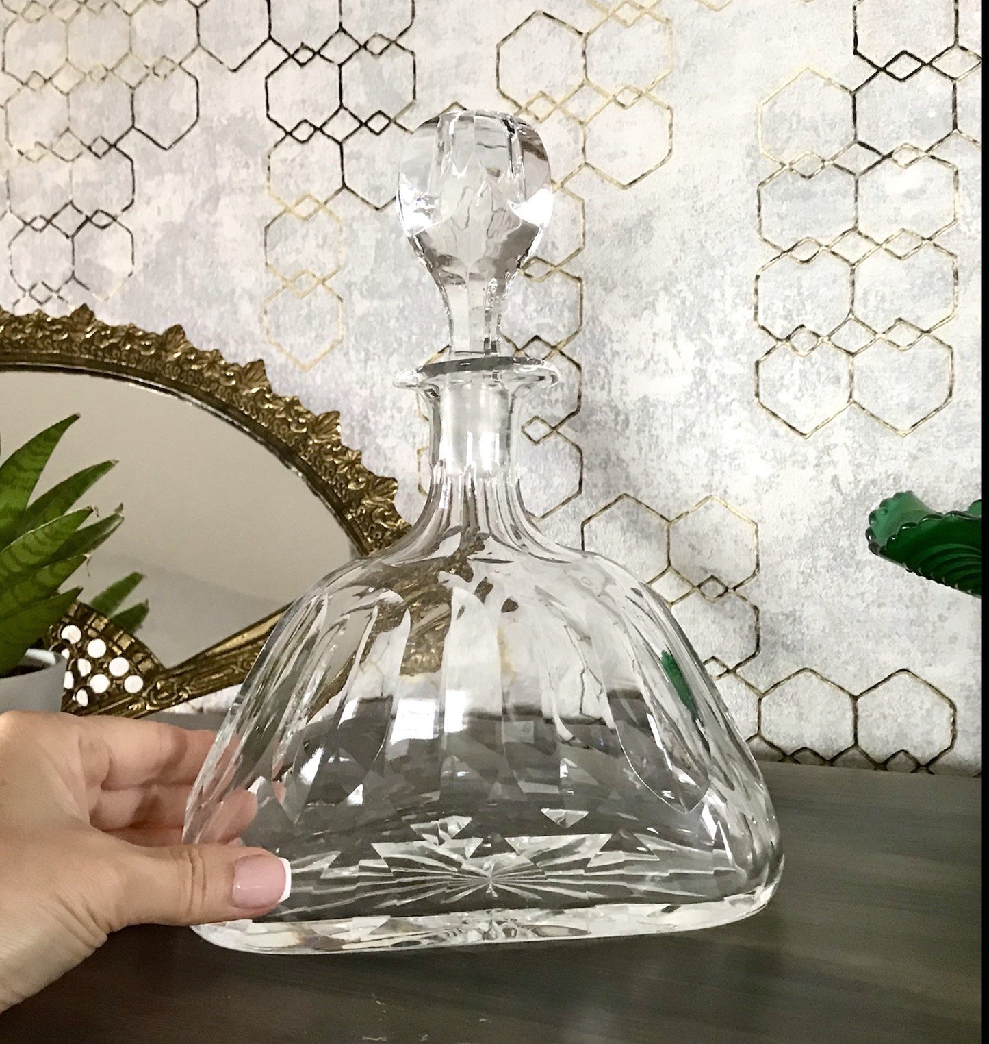 Antik ? Art Déco Kristallglas Bleikristall Design Karaffe EDEL ovoid