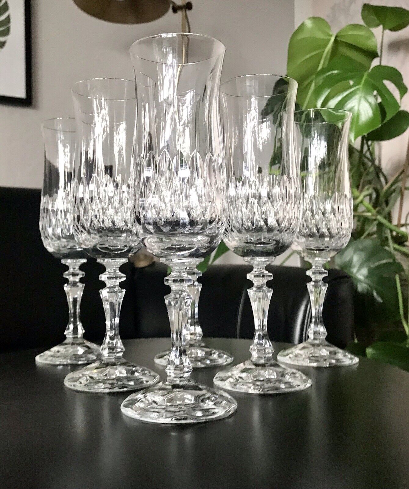 Vintage 6 EDEL Champagner Sektflöten Sektgläser Glas Kristallglas