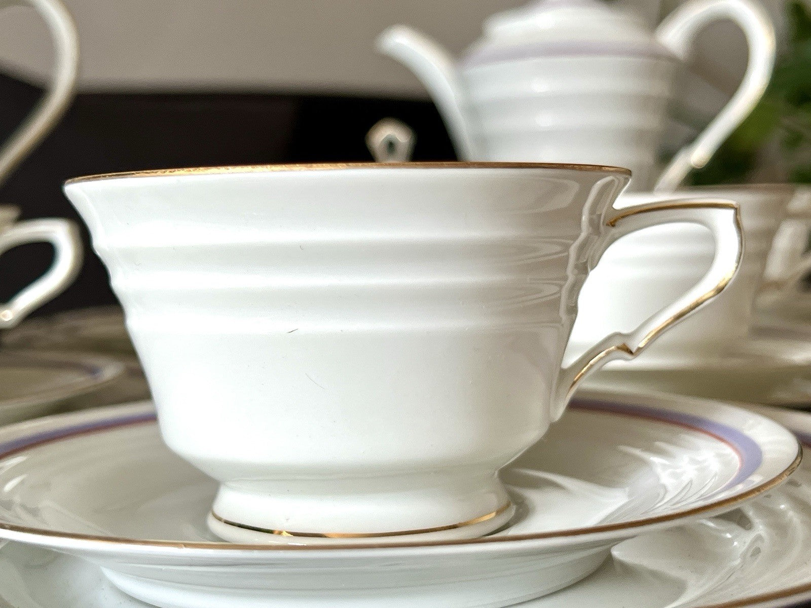 Antik Art Déco Porzellan Kaffeeservice Service 5 Personen Eschenbach