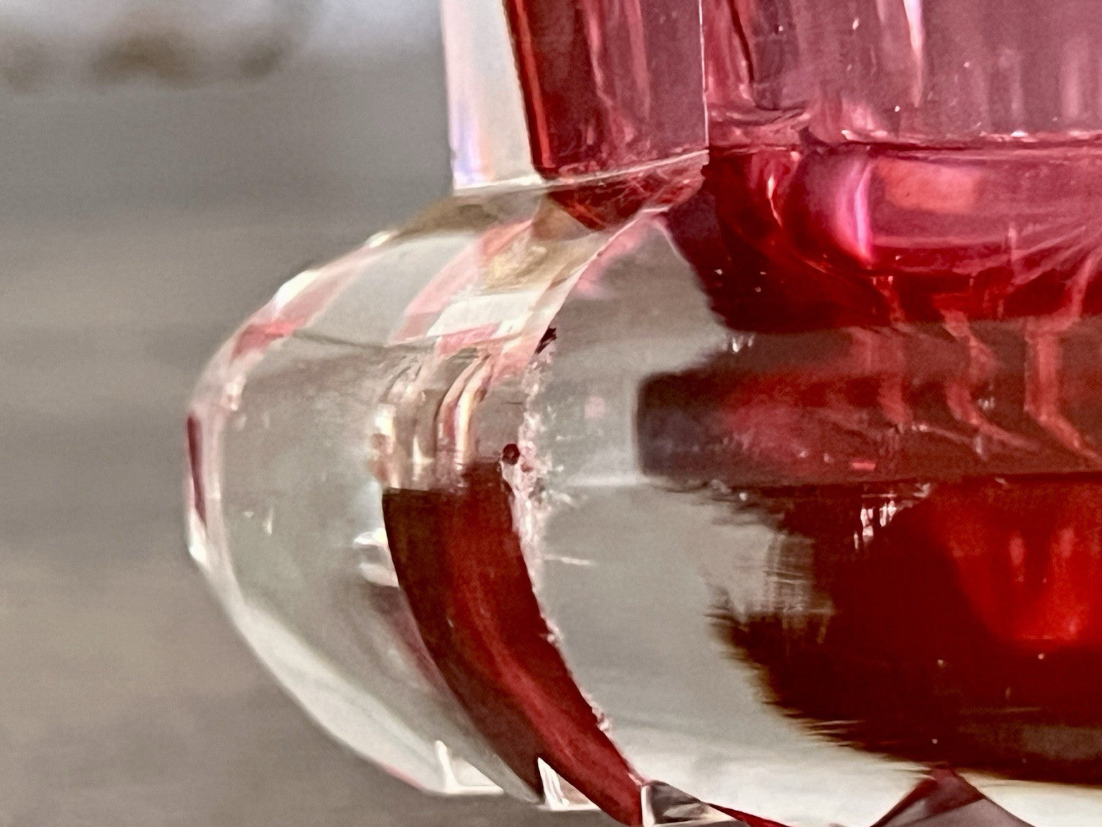 Antik Fußbecher Rubinrot Becher Weinglas Ranftbecher Glas goldrubin