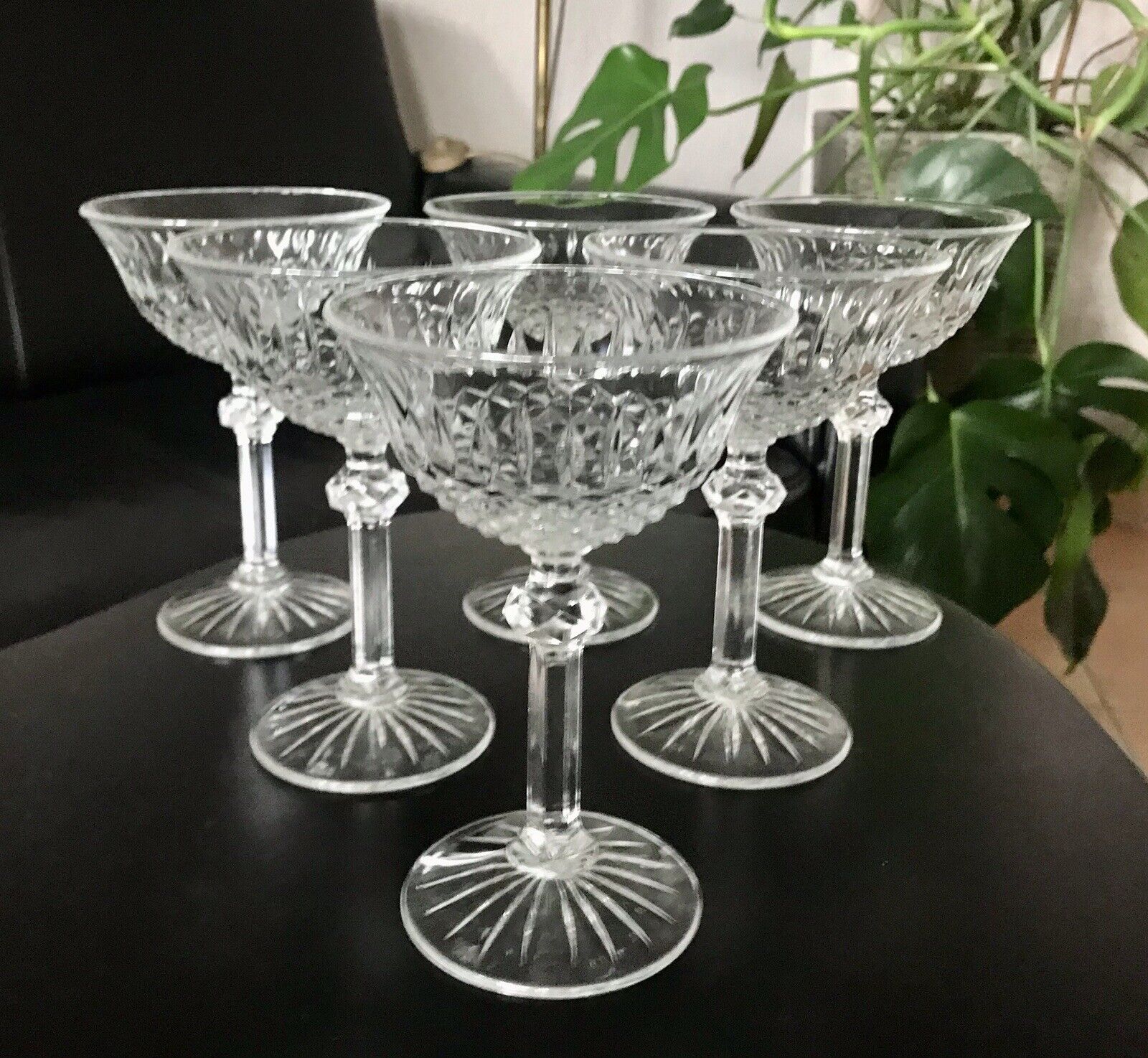 Vintage 6 Sekt Champagnerschalen Gläser Sektschalen Glas