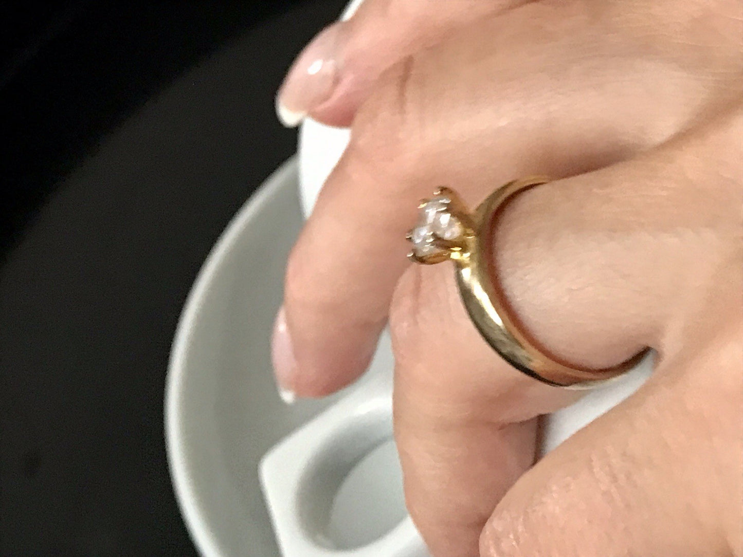 Vintage alt Damen Ring Silber 925 Gr.60 farbloser Stein Solitär 19,1 vergoldet