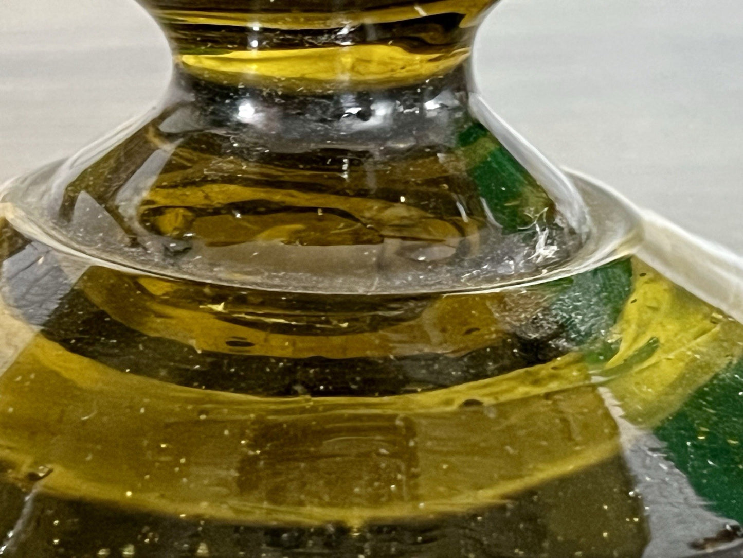 Antik Krug Karaffe Kanne Glas mundgeblasen Waldglas Nuppen FadenAuflagen ~1870