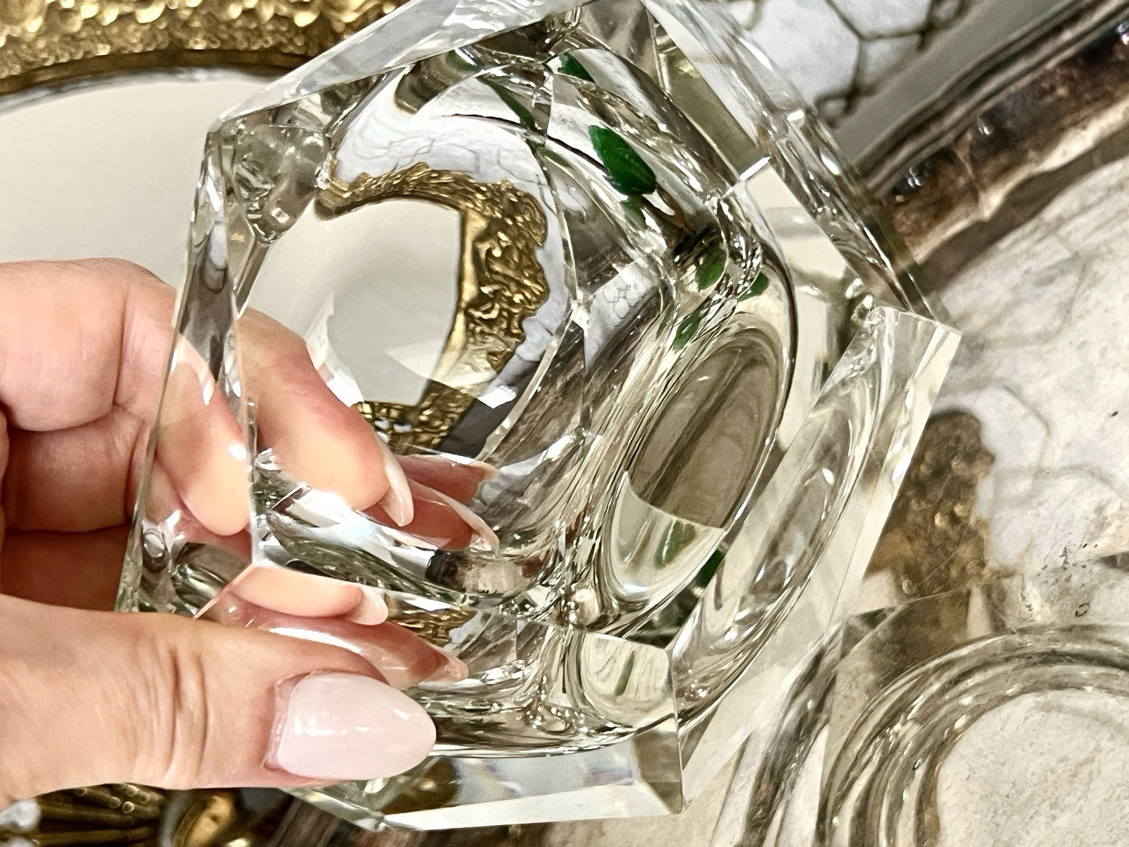 Art Déco Aschenbecher Designer  Ascher farblos Kristallglas EDEL Franz Burkert?