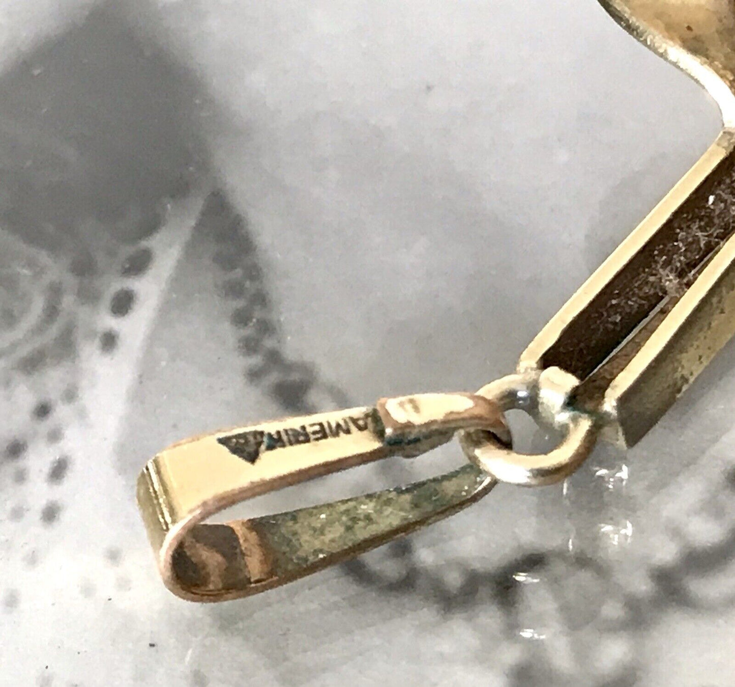 Vintage TeKa Designer Anhänger lila Stein Amethyst? Amerik. Doublè vergoldet