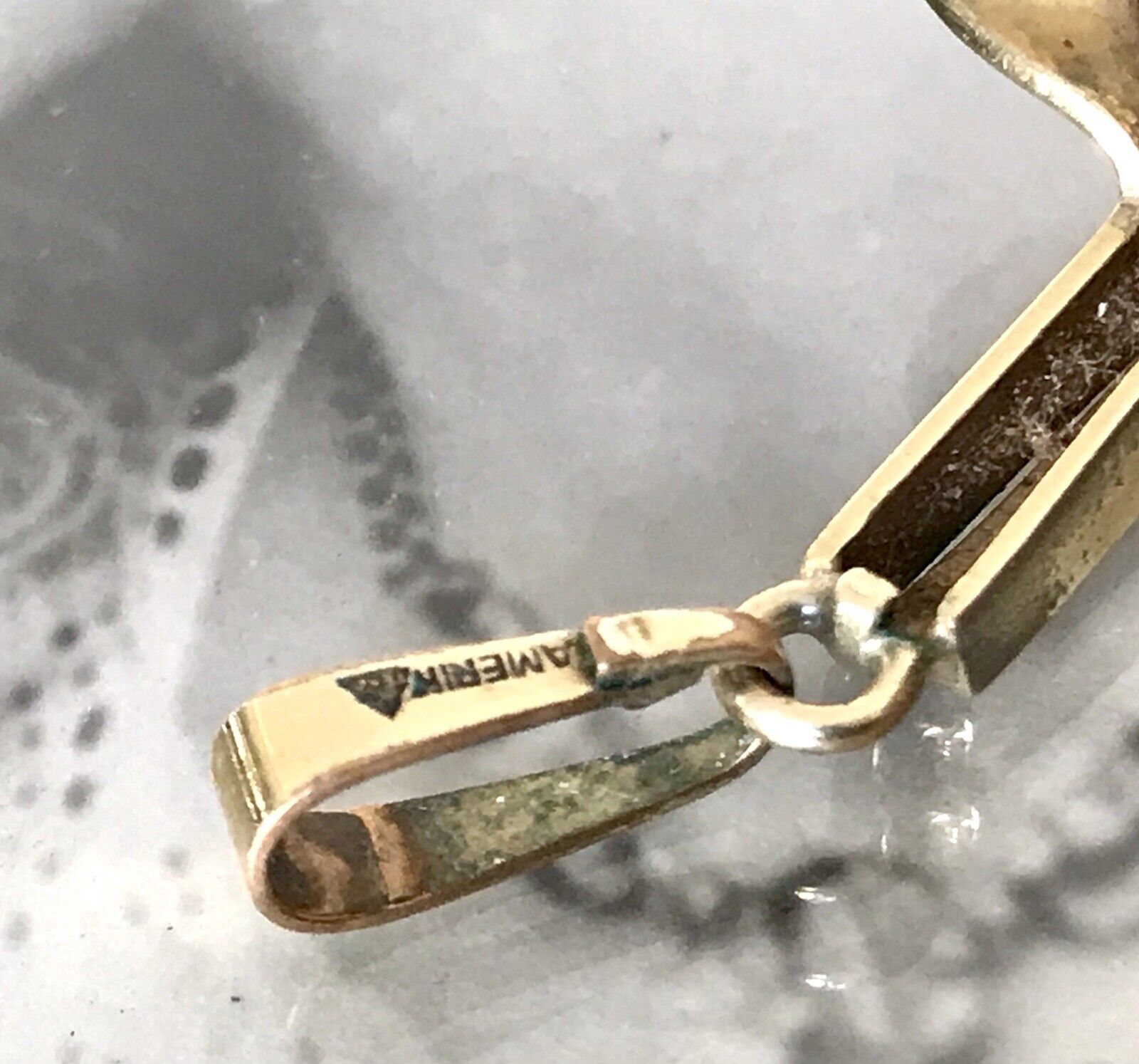Vintage TeKa Designer Anhänger lila Stein Amethyst? Amerik. Doublè vergoldet