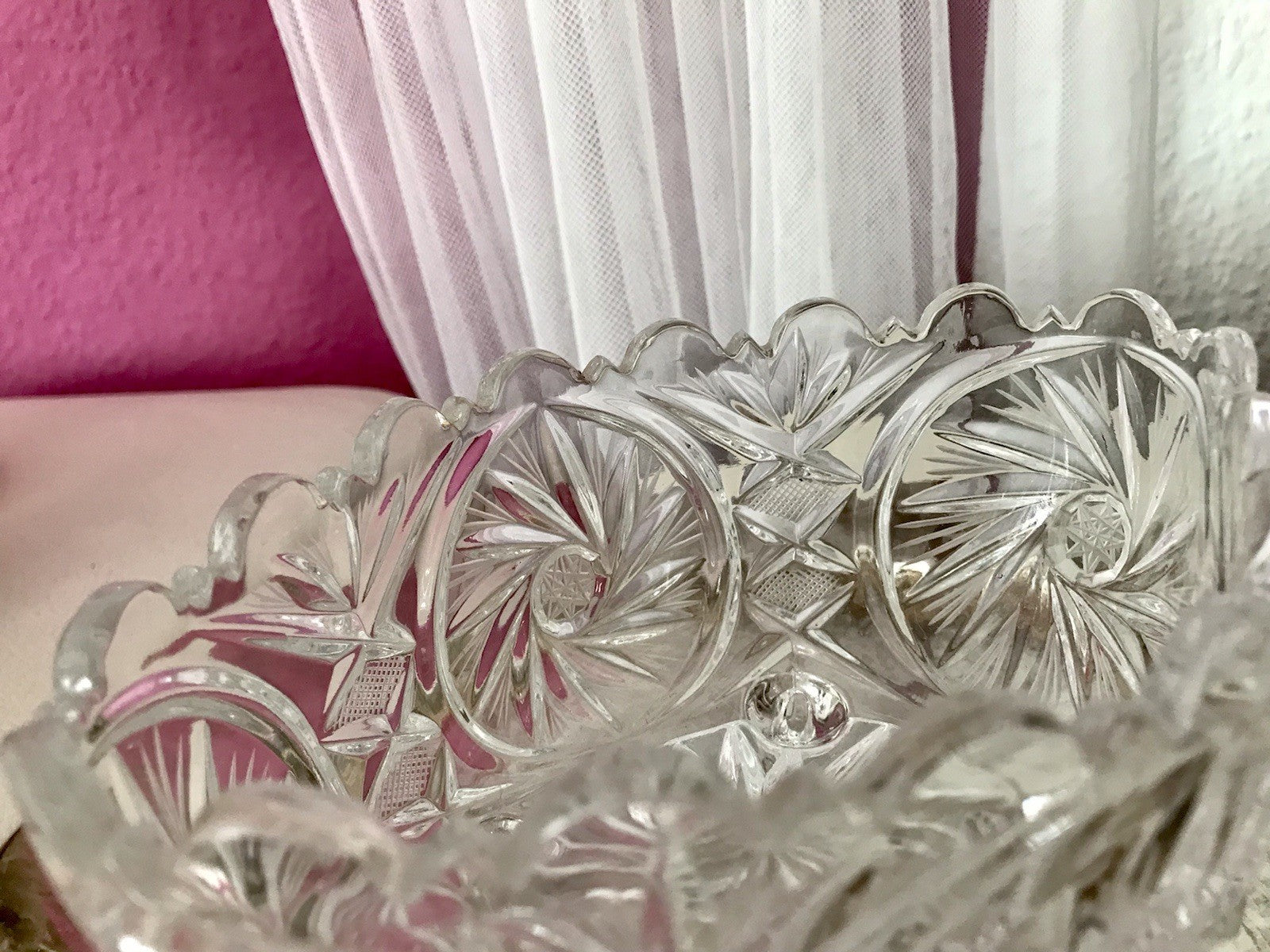 Alt Vintage Bleikristall Bonboniere Schale Glas edel Kristallglas PRL Polen