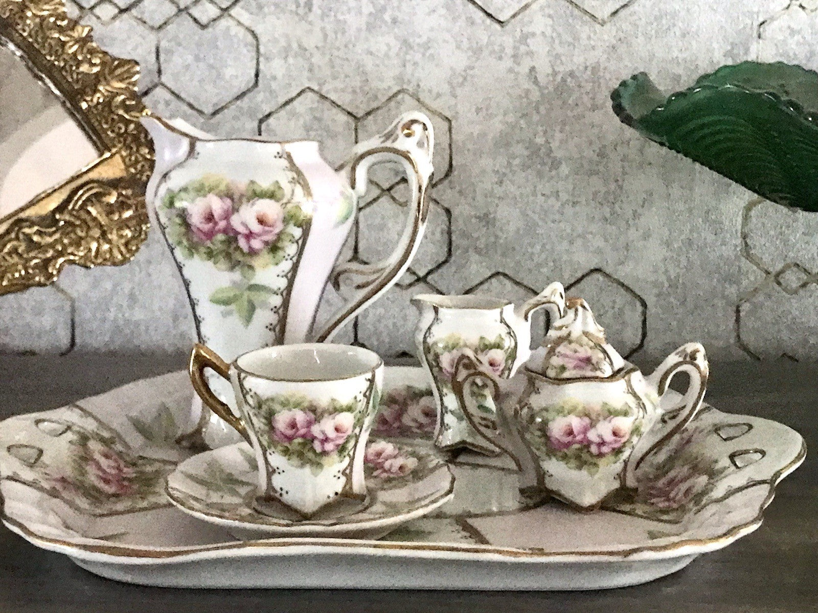 Replik Puppenservice Porzellan Kaffeeservice Geschirr Miniatur MO Othengrafen