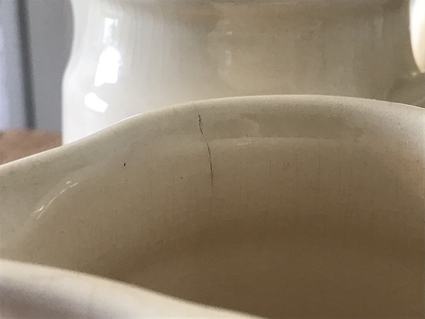 Alt Vintage 3 Kanne Milchkanne Messkrüge DDR Keramik Landhaus creme 1l 3/4l 1/2l