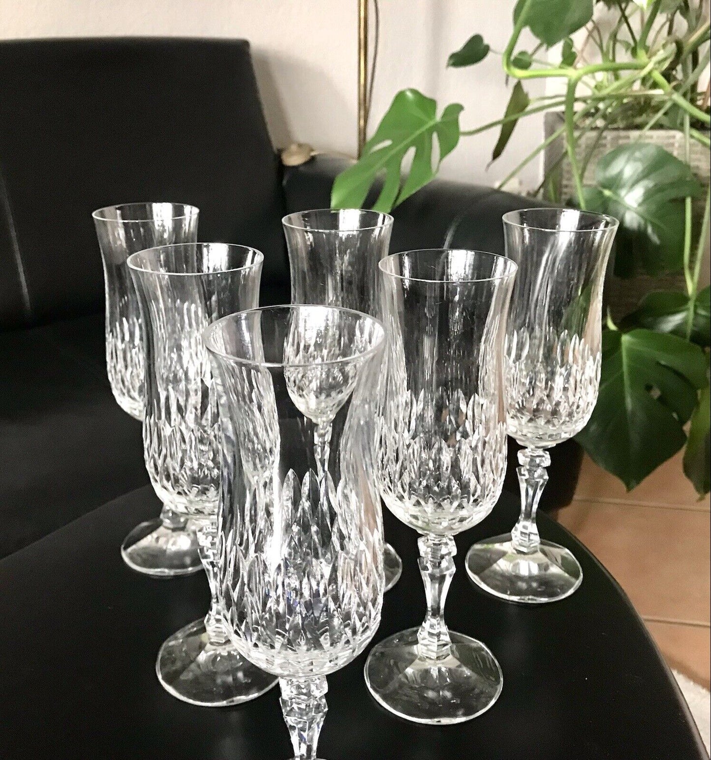 Vintage 6 EDEL Champagner Sektflöten Sektgläser Glas Kristallglas