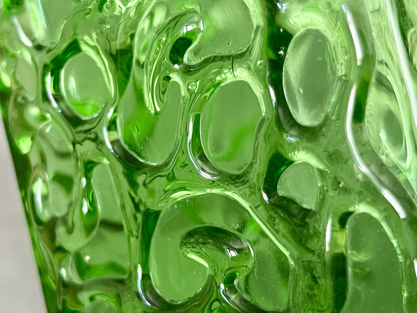 Vintage 60er 70er Design Glasvase Glas GRÜN Vase Bubble Pop Bengt Orup