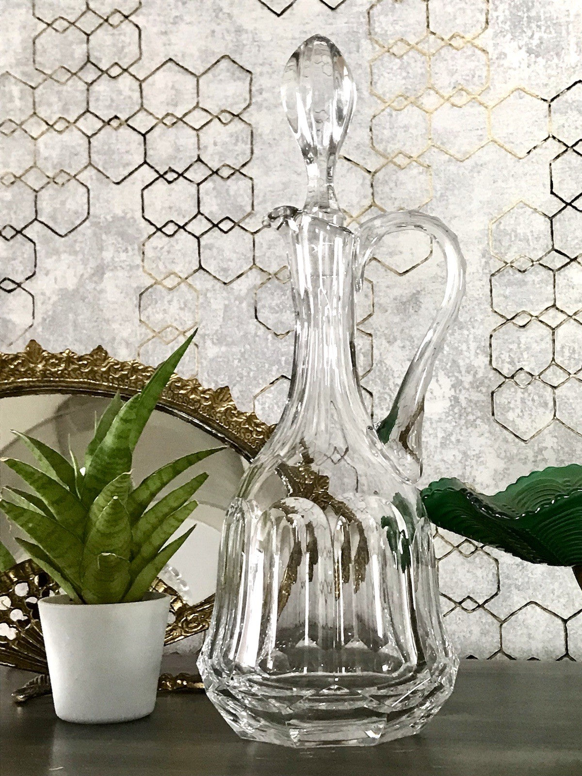 Vintage Nachtmann Antika Schliff Dekanter Karaffe Kristallglas Bleikristall