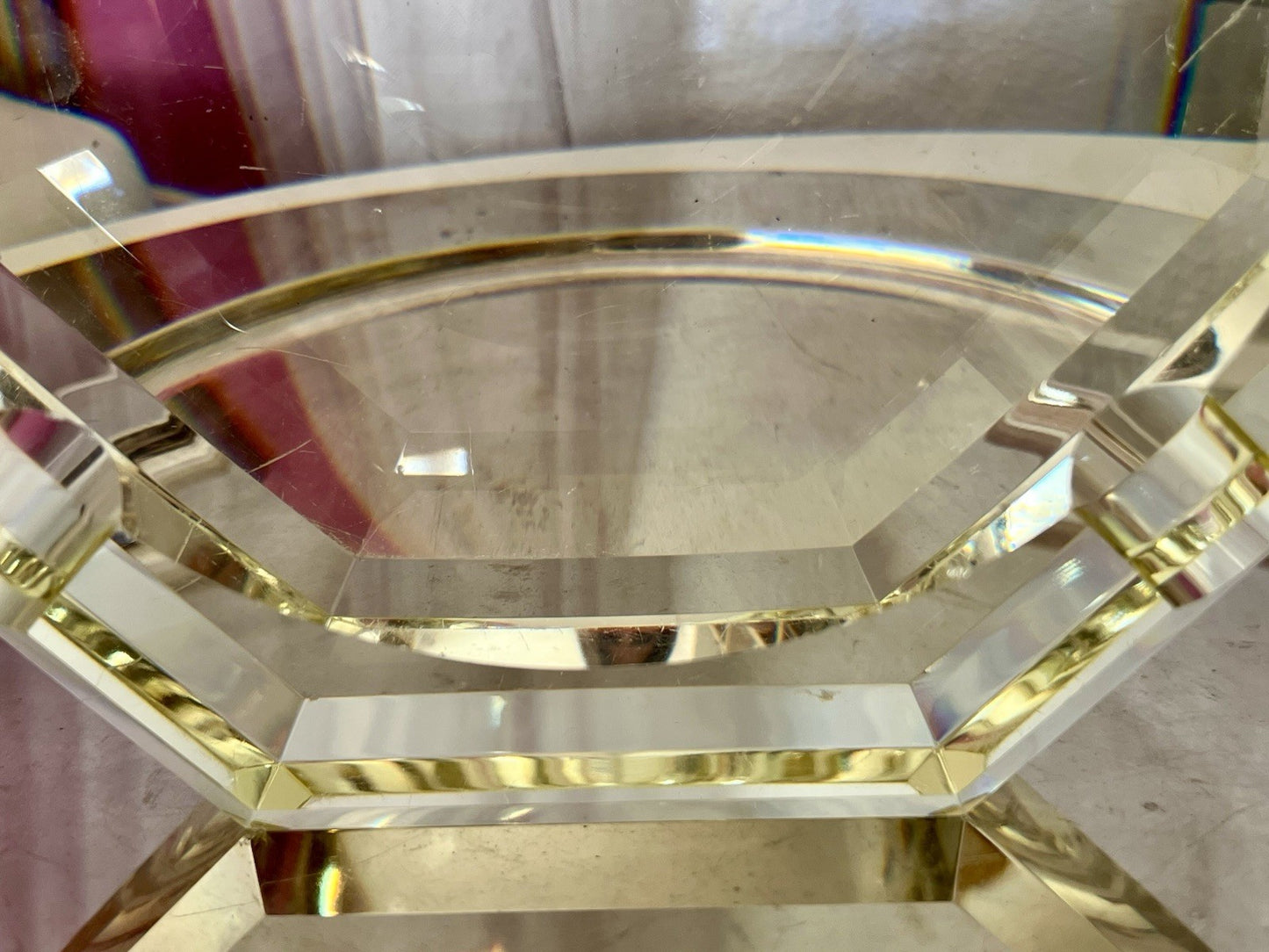 Antik? 3020g! Vintage Murano ? Aschenbecher Ascher Citrin gelb Kristallglas