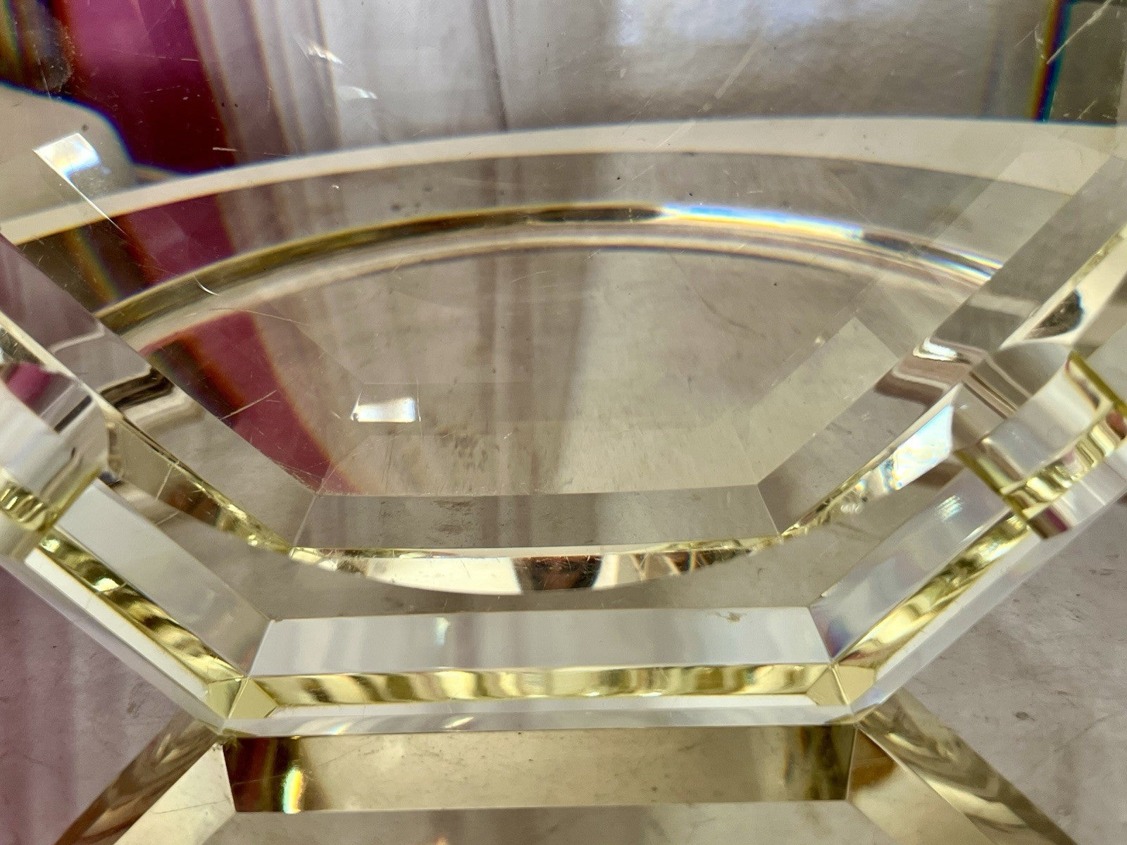 Antik? 3020g! Vintage Murano ? Aschenbecher Ascher Citrin gelb Kristallglas