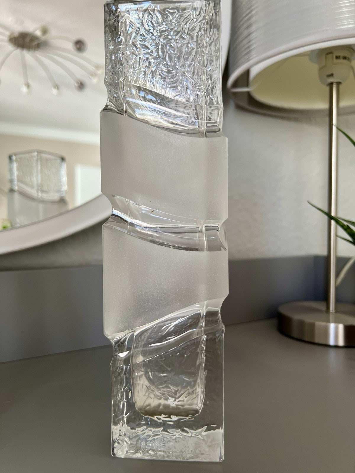 Vintage Peill&Putzler 60er 70er Glas Vase Blockvase Glasvase Polar schwer