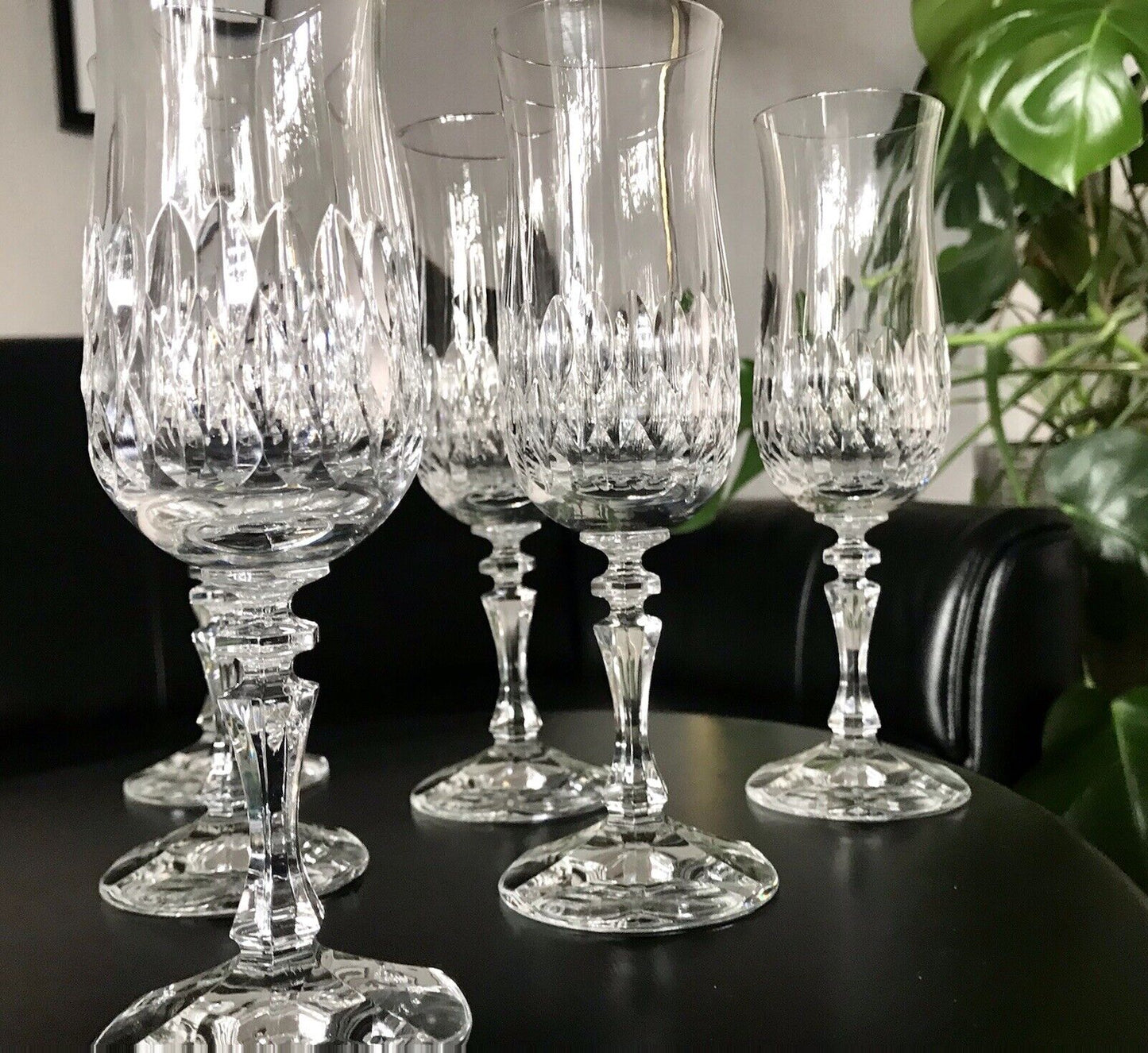 Vintage 6 EDEL Champagner Sektflöten Sektgläser Glas Kristallglas