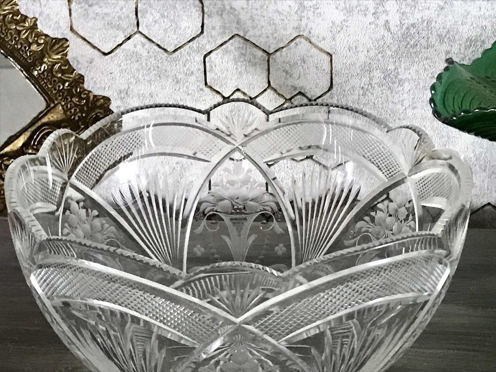 Antik Jugendstil SEHR EDEL Glasschale Schale Kristallglas Glas Schliff geätzt?