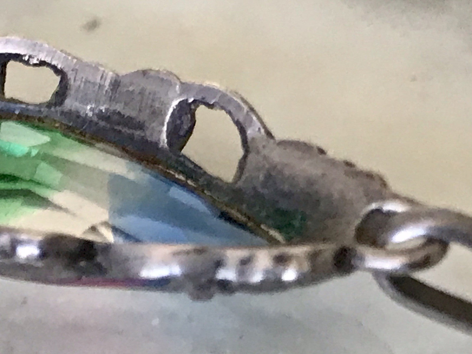 Antik Art Déco Edel Anhänger Kettenanhänger Silber 835 SUPER Rheinkiesel