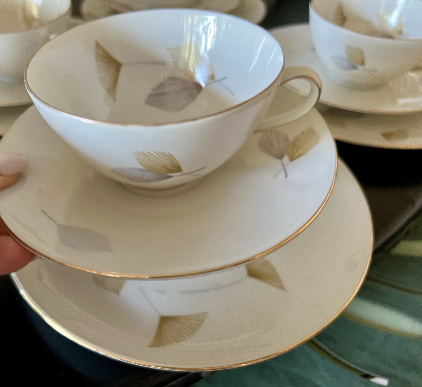 Edel Vintage Seltmann Weiden Porzellan Kaffeeservice 6 Pers. Elfenbein MCM