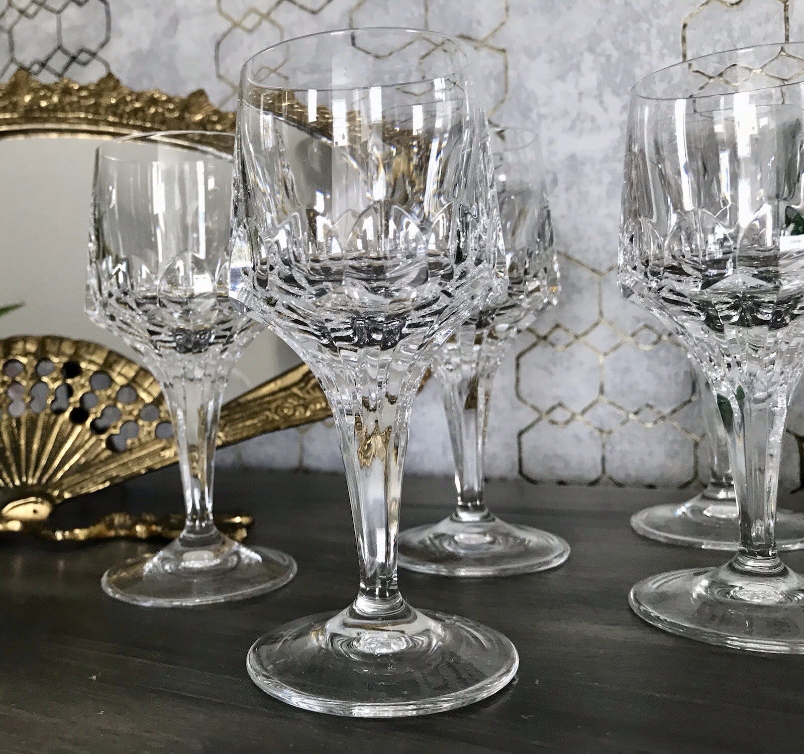 Vintage Edel 5x Südweingläser Gläser Kristallglas Peill & Putzler Bleikristall