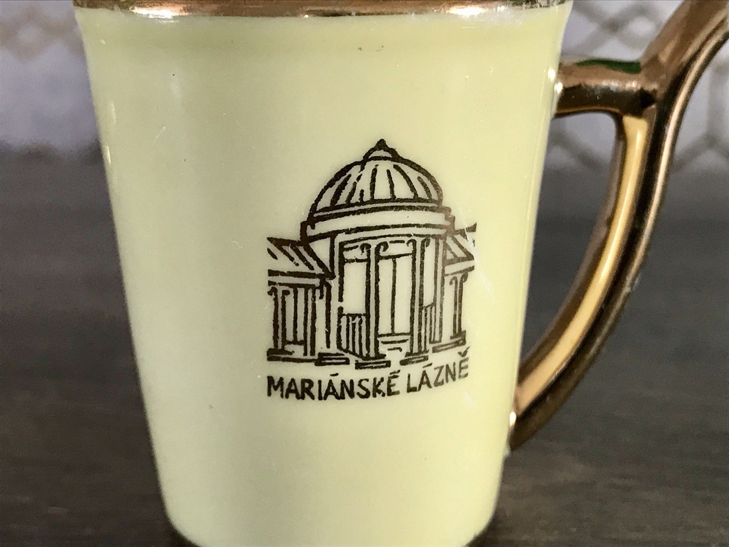 Antik Porzellan Andenken Becher Kurbecher Tasse Marianske Lazne